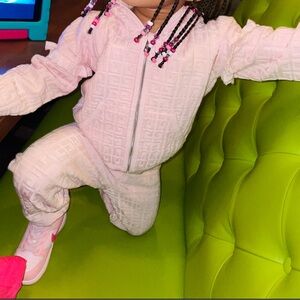 Pink Hooded Tracksuit Set